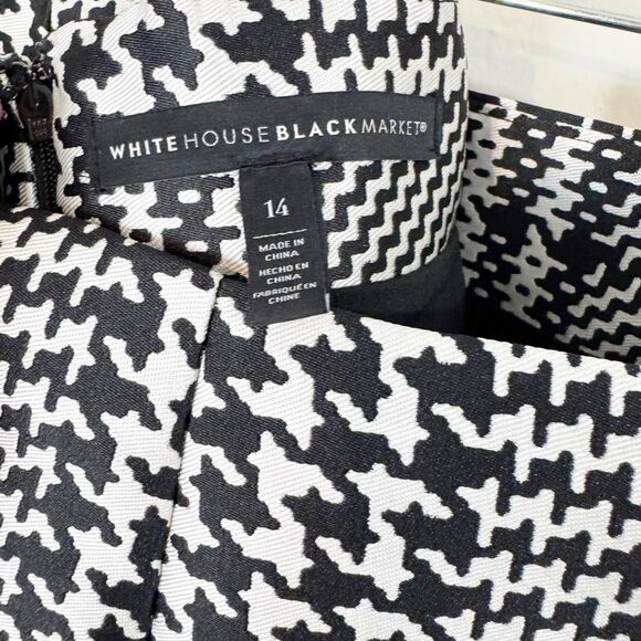 WHITE HOUSE BLACK MARKET | Houndstooth Plaid Skirt | Size 14 | whbm - Picture 6 of 10